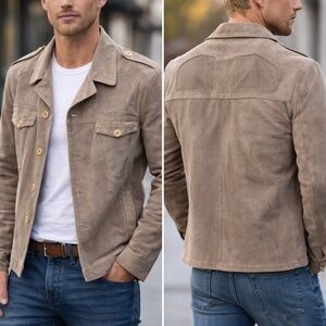 Vintage 1970s Suede Leather Jacket – Montreal Leather Garment, Made in Canada, L